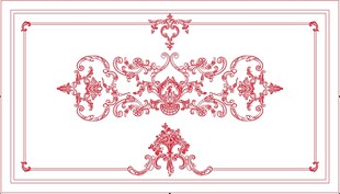 复古红色花纹装饰图案