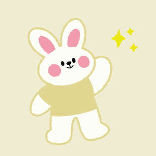 可爱小兔挥手