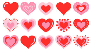 多彩爱心图案集合