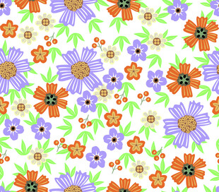 多彩花卉图案背景设计