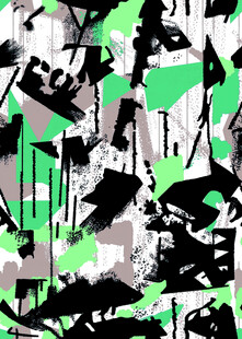 抽象绿黑几何图案背景