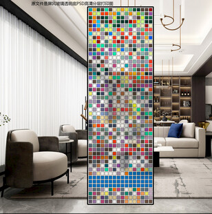 高清分层透明底屏风玻璃打印图