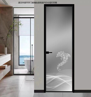 高清分层透明底屏风玻璃花纹打印