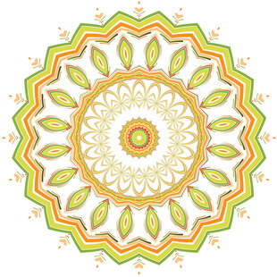 多彩曼陀罗花纹图案设计