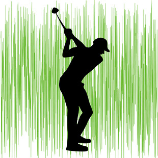 挥杆的高尔夫球手剪影