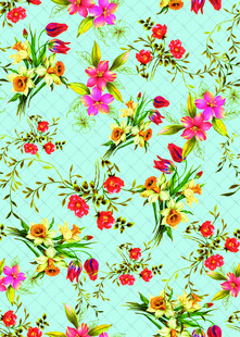 清新花卉图案布料纹理