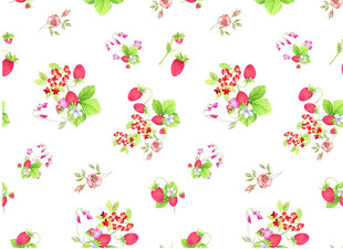 花卉草莓图案的清新背景
