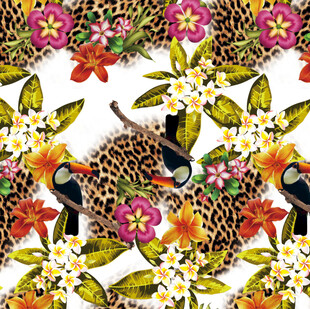 豹纹花卉图案设计