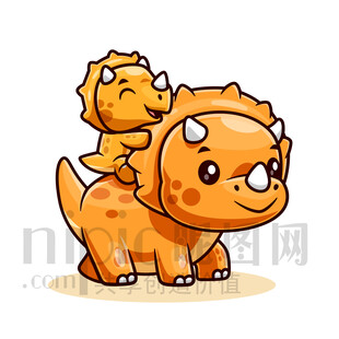 可爱卡通恐龙三角龙