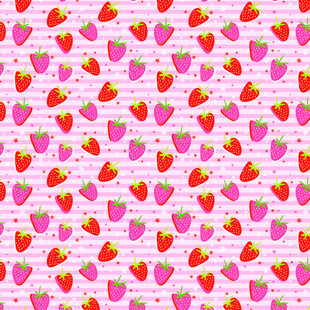 草莓爱心粉色无缝图案