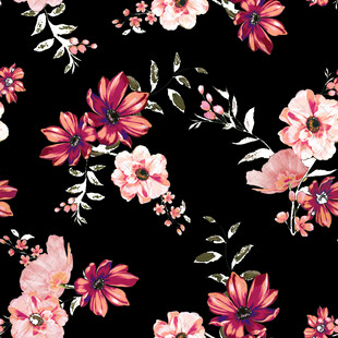 黑色背景花卉图案设计