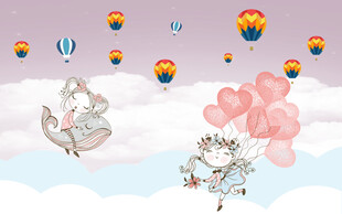 可爱卡通女孩背景墙