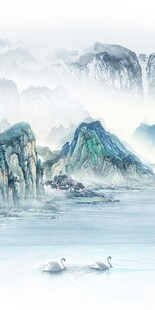 质感 山水中式玄关 TIF分层