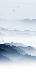 蓝色 意境玄关新画 TIF分层