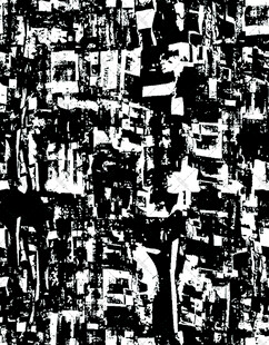 黑白抽象城市景观图案