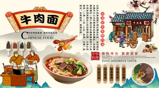 牛肉面背景墙
