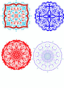 多彩精美传统花纹图案