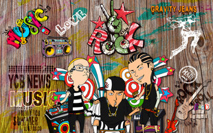 摇滚音乐墙壁装饰