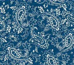 蓝色底纹腰果花