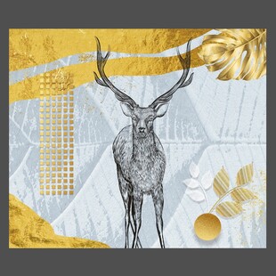 抽象麋鹿金山画