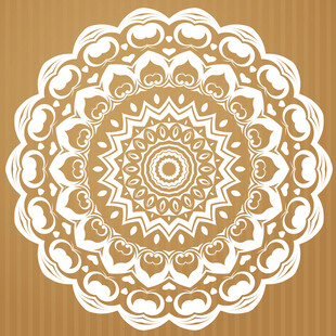 金色曼陀罗花纹图案设计