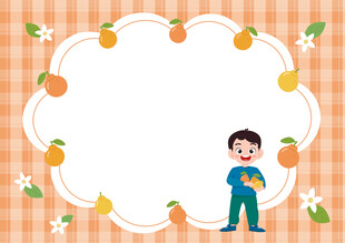 卡通水果雪梨教育类不规则边框框