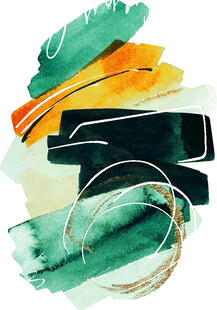 水彩风饰品组合展示