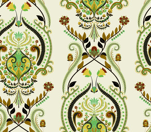 复古花卉几何图案矢量纹理