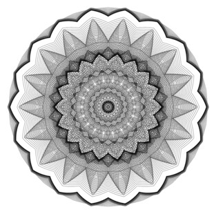 黑白曼陀罗花纹图案