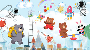 卡通儿童房背景墙