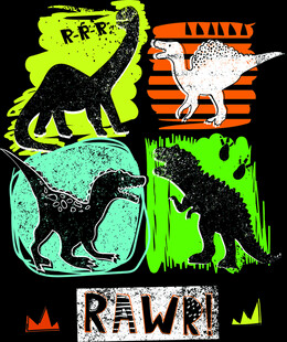 多彩恐龙图案设计