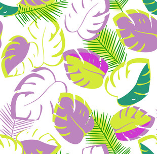 热带植物多彩图案背景