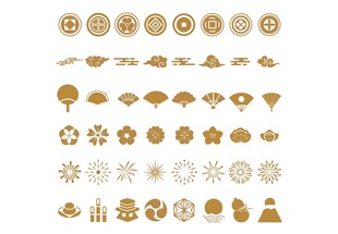 日式风格装饰元素图标icon