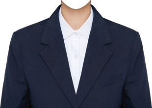 女深蓝色西装正装西服素材