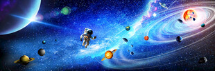 太空黑洞宇宙行星宇航员星空背景