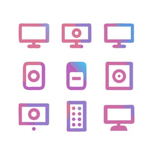 多样电子设备图标集合