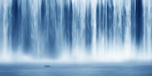 高山流水瀑布山水图