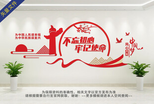 不忘初心党建背景墙