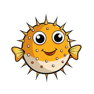 可爱卡通小河豚