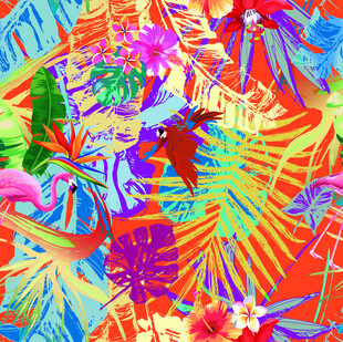 多彩热带植物 矢量热带叶子