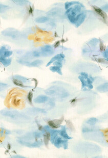 蓝白花卉水彩图案纹理