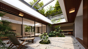 现代庭院室内外融合空间