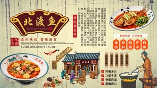 北渡鱼背景墙