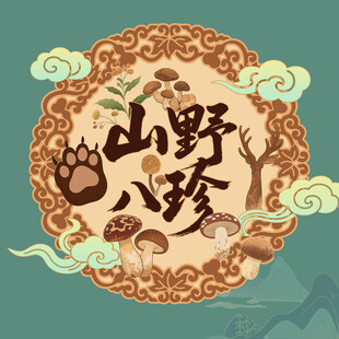 山珍国潮包装插画