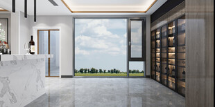 现代简约风客厅大窗景观