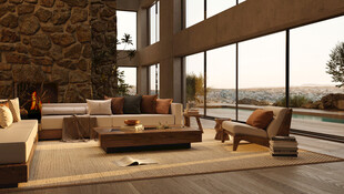 现代奢华客厅全景