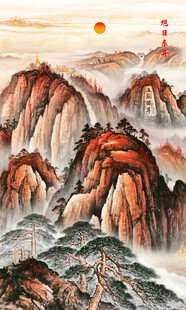 泰山日出五岳独尊山水风景画