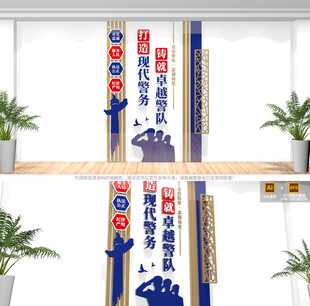 竖版公安警营文化墙