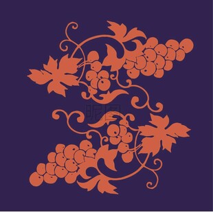 葡萄藤蔓花纹图案设计