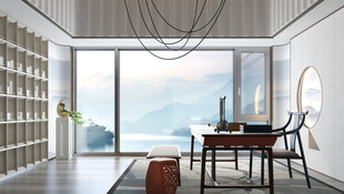 现代简约风书房室内景致